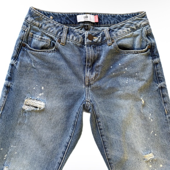 Cabi 100% Boyfriend Jeans Size 2 Distressed Style 5884 - Picture 3 of 10